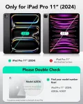 Vaitasy dėklas, skirtas Ipad Pro 11 2024 (m4) 11 colių plan&scaron;etiniam kompiuteriui, verslo Pu odos apsauginis dėklas, skirtas Ipad Pro 11 2024 su kortelių lizdo stovu, juodas