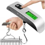 Elektroninės bagažo svarstyklės 50kg, kelioninės, su termometru