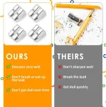 Nogeqi 8 sidabro spalvos dvigubų skylių pie&scaron;tukų drožtukų rinkinys, rankinis pie&scaron;tukų drožtukas, 2 skylių aliuminio lydinio pie&scaron;tukų drožtukas, mažas drožtukas pie&scaron;tukams, suaugusiems, vaikams, mokykloms, biurui, menui