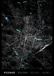 Poznanės miesto žemėlapis - plakatas A3 29,7x42 cm