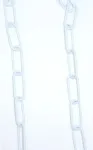 2 m balta grandininė liustra, pakabinimo viela 2,8 mm tinklelis 16x40 mm
