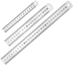 3 nerūdijančio plieno liniuotės, liniuotės, matavimo įrankiai, tinkami inžinerijai, mokymui ir biurui, 15 cm/20 cm/30 cm (4, 8, 12 colių)