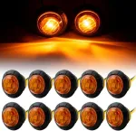 Autoxbert 10 vnt. 3/4 colio led &scaron;oniniai gabaritiniai žibintai 12 v 24 v &scaron;oniniai gabaritiniai žibintai poziciniai žibintai apvalūs geltoni gabaritiniai žibintai sunkvežimių priekaboms furgonams kemperiams sunkvežimiams nameliams ant ratų