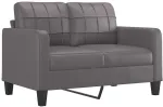Fotelis Dvivietė sofa, pilkos spalvos, 120cm, dirbtinė oda