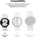 Ringke Slim dėklas, suderinamas su Galaxy Watch 4 40 mm - skaidrus ir baltas [2 vnt.]