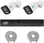 Vaizdo stebėjimo rinkinys NVR POE PNI House IP710J, 2 kameros PNI IP515J, 5MP ir pridedami kabeliai