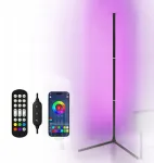 Led kampinė pastatoma grindų lempa rgb 160cm su nuotoliniu valdymu bluetooth programėle