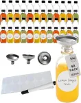 48 vnt. x stikliniai buteliukai 60 ml. vitaminų &scaron;otas sultims + piltuvėliai ir etiketės