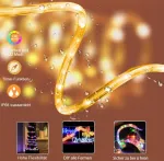 15 m led vamzdinės girliandos lauko maitinimo spalvingos lauko girliandos &scaron;viesos vamzdis 132 režimai ip68 atsparus vandeniui &scaron;viesos vamzdis lauko su rgb nuotolinio valdymo pulteliu vidaus kambario terasos sodo balkono dekoravimui
