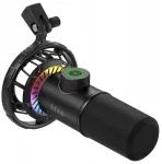 Fifine K658 Belaidis žaidimų mikrofonas Usb Rgb su stovu, dinaminis, skirtas pc mac ps4