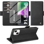 Giyer telefono dėklas, skirtas iphone 14 13, su ekrano apsauga, stovo funkcija, kortelių lizdu, pinigine, auk&scaron;čiausios kokybės odinis apsauginis dėklas, skirtas iphone 14/13 5g 6.1 colio atverčiamas dėklas, atsparus smūgiams