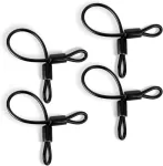 4 nerūdijančio plieno kilpų trosų rinkinys, 30 cm plieno trosas su kilpomis, apsauginis trosas kelionėms, lauko sąlygoms, 6 mm lengvas dvigubos kilpos užraktas dviračiams, motociklams, stiklinėms durims ir įvairiems dideliems įrenginiams