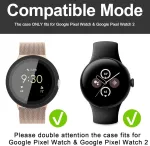 Mugust 2 vnt. kietas pc dėklas, skirtas google pixel watch 3/2/1 41 mm dėklui su ekrano apsauga, labai jautrus lengvas apsauginis dėklas nuo kritimo (juodas + skaidrus)