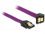 KABELIS SATA DATA III (6GB/S) F/F 30CM Z ZATRZASKAMI METALOWYMI KAMPINIS D&Oacute;Ł/PROSTO Violetinis DELOCK