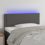 Galvūgalis su LED, pilkos spalvos, 80x5x78/88cm, dirbtinė oda