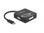 Adapteris AV Delock Delock - Didelės spartos - Vaizdo adapteris - Viena jungtis - USB-C ki&scaron;tukas į DB-15, DVI-I, HDMI, DisplayPort ki&scaron;tukas - 10 cm - Juodas - 4K 60Hz (3840 x 2160) palaikymas (DP), 1080p palaikymas, 60 Hz (VGA), 1200 pikselių palaiky ...
