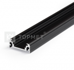 3m LED juostos profilis SURFACE10 BC/UX, juodai anoduotas