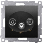 Kontakt-Simon Simon 54 R-TV-SAT praėjimo antenos lizdas (modulis) matinė juoda DASP.01/49