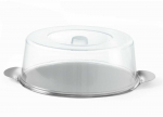 Nerūdijančio plieno padėklas su skaidriu dangteliu, apvalus skersmuo. 300 mm &ndash; Hendi 980101