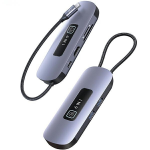 USAMS &scaron;akotuvas HUB 6in1 2xUSB 3.0/TF/SD/ USB-C/HDMI PD100W pilkos spalvos SJ642HUB01 (US-SJ642)