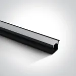 Įleidžiamas profilis, juodas, 2m, 7904R/B, komplektuojamas su dangteliu ir užbaigimais, skirtas 12mm pločio LED juostai