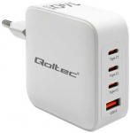 Įkroviklis Qoltec GaN (51828) 140W USB-C / USB (baltas)