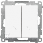 Kontakt-Simon laiptų jungtis Kontakt-Simon 55 TW6/2.01/111 dvigubas modulis 10 AX, 250V~, greitos jungtys, matinė balta