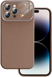 Topt Soft Silicone Lens dėklas skirtas Apple iPhone 13 Pro Max rudos spalvos