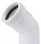 Wavin PP alkūnė 45 laipsnių &Oslash; 32 mm, balta