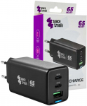Spacetronik 3in1 USB-C USB PD greitasis įkroviklis 65W 5A juodas