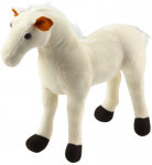 Lean Toys Baltas pliu&scaron;inis arkliukas, 40cm x 37cm
