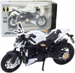 Lean Toys METALINIS SPORTINIS MOTOCIKLAS &ndash; Baltas 1:12