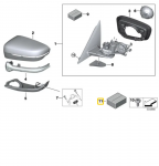 BMW I&scaron;orinis Veidrodis Remonto Komplektas 5 G30 7 G11 Originalus 51167460316