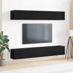 TV staliukas TV spintelių komplektas 4 pcs Juodas ąžuolas 100 x 30 x 30 cm