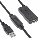 USB kabelis Manhattan USB-A - USB-A 15 m, juodas