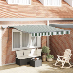 I&scaron;traukiama markizė Žalia ir balta 350 x 250 cm audinys