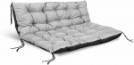 Aio Factory Sodo pagalvėlių komplektas 120/80 cm + 120/40 cm, vandeniui atsparus palečių suoliukas, &scaron;viesiai pilkas