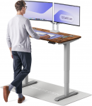 Elektrinis reguliuojamo auk&scaron;čio stalas Desktronic HomePro Rie&scaron;utmedžio masyvas/Pilkas, 120x60cm, Dvigubas motoras, USB ir USB-C įkrovimo lizdai