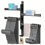 Realprices Prie sienos tvirtinamas besisukantis vonios kambario rank&scaron;luosčių laikiklis vonios kambariui, drabužių spintai