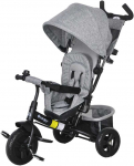 HOMCOM 6-in-1 triratis su stumiamąja rankena, vaiki&scaron;kas triratis su nuimamu stogeliu nuo saulės, pagalvėle, stumdukas su 5 ta&scaron;kų saugos diržais, krep&scaron;eliu, puodelių laikikliu, skirtas 1-5 metų vaikams, pilkas