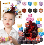 Woopie Konstruktoriai Magnetiniai Kubu Blokai Mine Craft 74vnt.