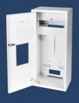 Karwasz RU-3 Z/O/E Ant pavir&scaron;iaus montuojama/po sienele skaitiklių spinta (universali) 1 metro, 3 fazių, 12 IP30 modulių, 115 mm RU-3 Z O/E
