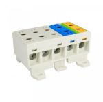 Elektro Plast 48.35535 Paskirstymo blokas-&scaron;akos 5x3 polių AL/CU 5x35mm2 plok&scaron;čias montavimas ir TH bėgis WLZ35/5x35/sssnz 48.35535