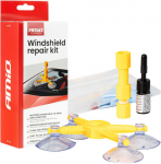 Priekinio stiklo taisymo rinkinys su aplikatoriumi ir siurbtuku DIY AMIO-04792
