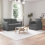 Sofa Sofos komplektas 2 vnt. Tamsiai pilka Audinys