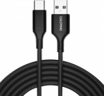 Oniverse USB-A į USB-C įkrovimo laidas, 3 m &ndash; juodas