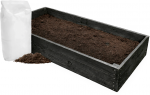 Medinė lysvė Bonus Orbis, 160x80x27cm su biožeme ir geotekstilės patiesalu, juoda