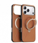 Dėklas TORRAS QPro Leather - etui do iPhone 17 Pro Max kompatybilne su MagSafe (amber ruda)