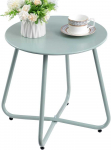 HollyHOME metalinis apvalus lauko staliukas, 45 cm auk&scaron;čio, 40 cm skersmens, turkio spalvos