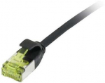 Synergy21 Patchkabel RJ45, CAT6A 500Mhz, 1,0m, juodas, U/FTP, slimline rund d=3,8mm, TPE/LSZH(Superflex), AWG32, mit CAT7 Rohkabel,